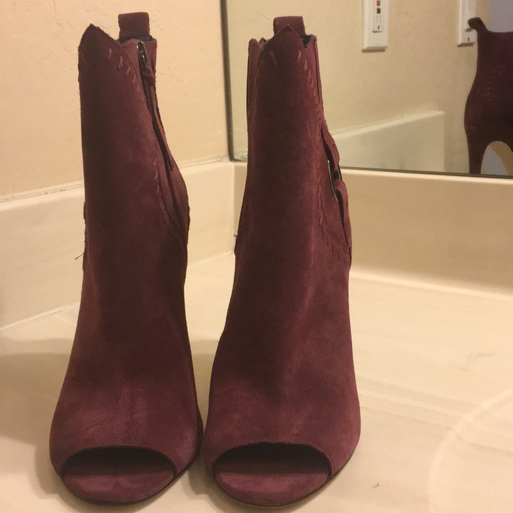 Maroon Heeled Boots